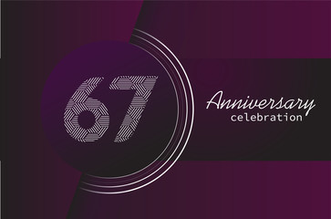 67 years anniversary celebration logo vector template design 