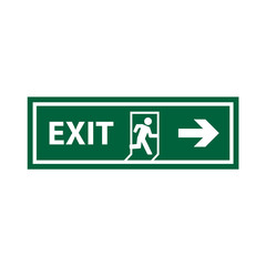exit sign icon in trendy flat style