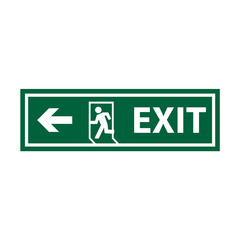 exit sign icon in trendy flat style