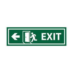 exit sign icon in trendy flat style