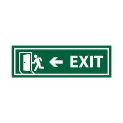 exit sign icon in trendy flat style