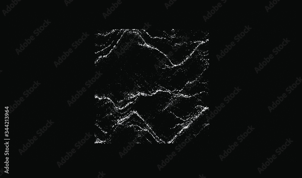 Aufkleber Dotted surface made with Generative art algorithm - Perlin gradient simplex noise for texture synthesis. Isotropic continuous texture.