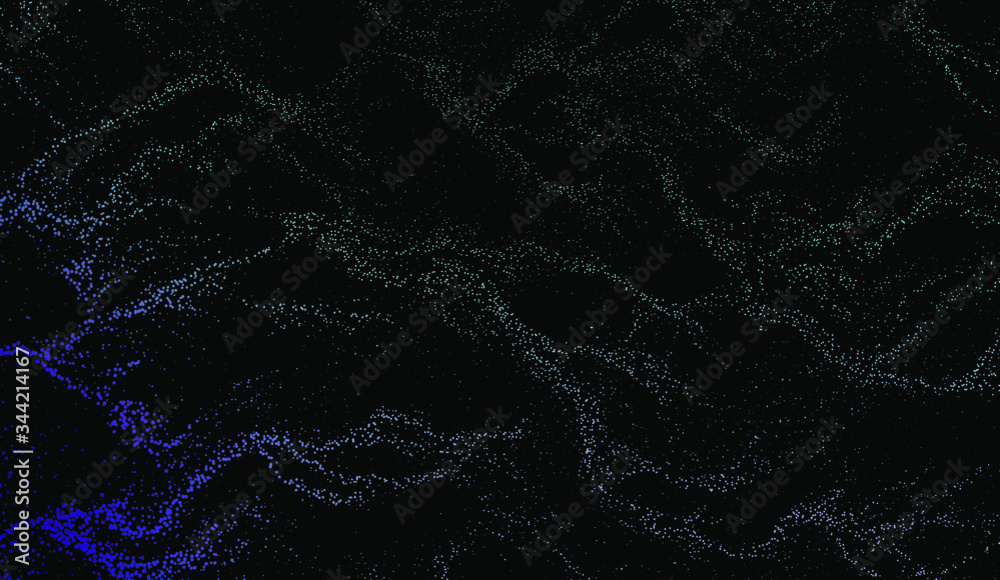 Poster Dotted surface made with Generative art algorithm - Perlin gradient simplex noise for texture synthesis. Isotropic continuous texture.