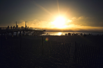 Final de tarde tranquilo em Hermosa Beach Pier - California