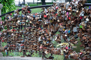 Fototapeta premium Bridge with many locks