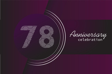 78 years anniversary celebration logo vector template design 