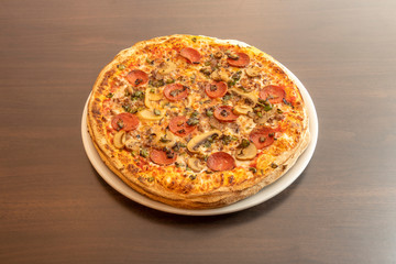 Freshly baked pizza