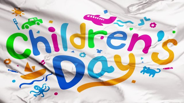 Childrens day Flag textile cloth fabric waving