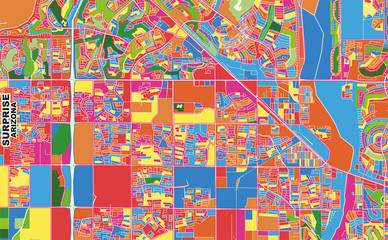Fototapeta na wymiar Surprise, Arizona, USA, colorful vector map