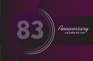 83 years anniversary celebration logo vector template design 