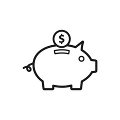 piggy bank vector icon in trendy flat design