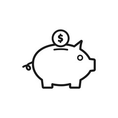piggy bank vector icon in trendy flat design