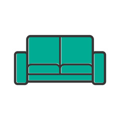 sofa icon, line art sofa icon in trendy flat style