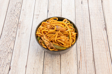 Image of noodles with yakisoba sauce