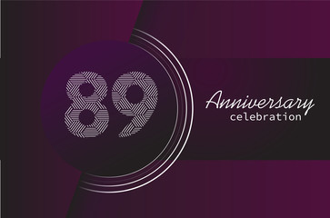 89 years anniversary celebration logo vector template design 