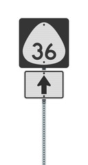 Vector illustration of the Hawaii State Highway road sign on metallic post