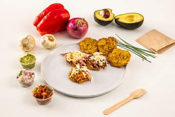 Venezuelan plantains on white table