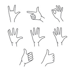 Fototapeta premium set of hand gestures
