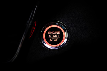 Engine start button and engine stop