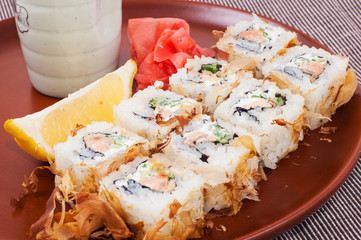 Sushi on a plate