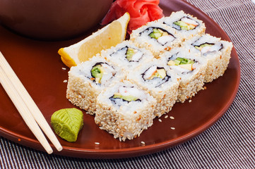 Sushi on a plate