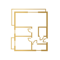golden floor plan- vector illustration