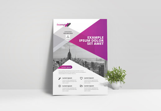 Colorful Business Flyer Layout with Purple Accent
