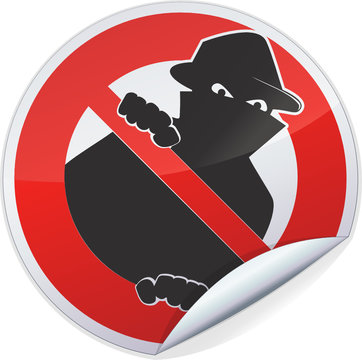 Sticker d'interdiction des cambriolages (isol&eacute;)	