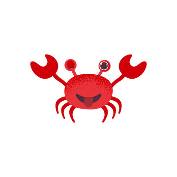 Cute cartoon red crab drawing