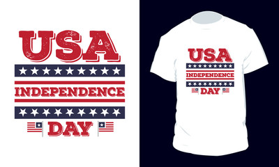 "USA Independence Day" typography vector t-shirt design template.