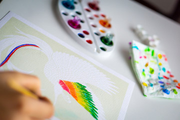 colorful watercolor painting home drawing