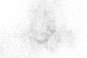 Distressed black texture. Dark grainy texture on white background. Dust overlay textured. Grain noise particles. Rusted white effect. Grunge design elements. Vector illustration, EPS 10.
