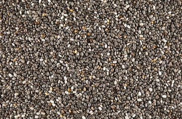 Chia seeds close up. Food background.