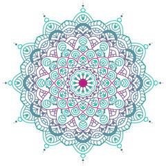 Vector round abstract circle. Mandala style. Decorative element, colored circular design element.