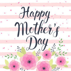 Happy Mother's Day greeting card. Vector illustration.