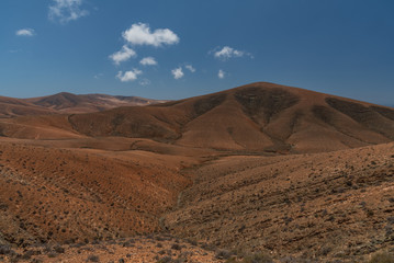 desert island panorama of Fuerteventura canary archipelago