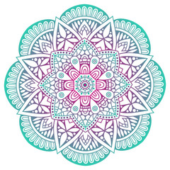 Vector round abstract circle. Mandala style. Decorative element, colored circular design element.