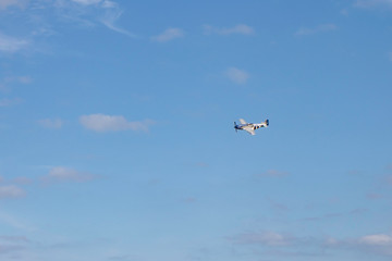 airplane in the blue sky