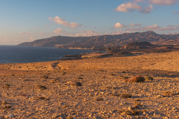 desert island panorama of Fuerteventura canary archipelago