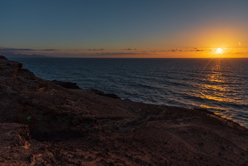 sunset desert island of Fuerteventura canary archipelago