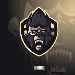 Ape mascot logo design with modern illustration concept style for badge, emblem and t shirt printing. Angry  apes illustration for sport and e-sport team.