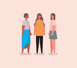 Obraz premium women avatars cartoons vector design