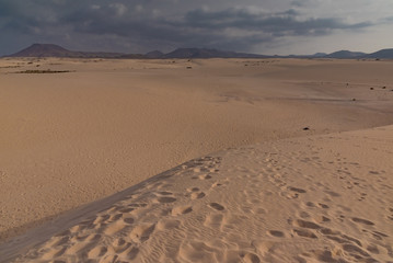 sunset desert of Fuerteventura canary archipelago