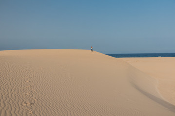 Fototapeta na wymiar sunset desert of Fuerteventura canary archipelago