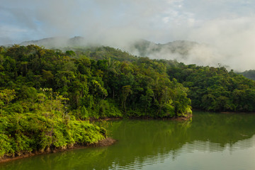 Fototapeta na wymiar Beautiful landscape of Dam in Colombia 