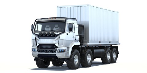 3D rendering of a brand-less generic concept truck