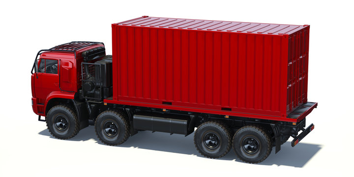 3D rendering of a brand-less generic concept truck