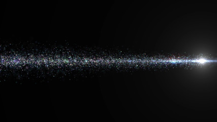 Lens Flares and Particles space lower thirds 3D illustration background.