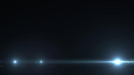 Lens Flares and Particles space lower thirds 3D illustration background.