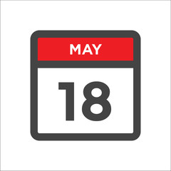 May 18 calendar icon w day of month